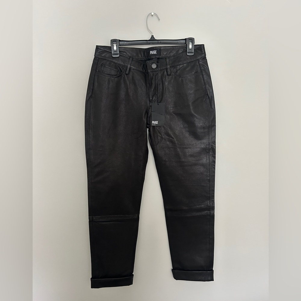 Paige Genuine Leather Cropped Pants NWT